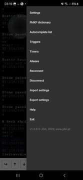 Fado MUD client Game Screenshot