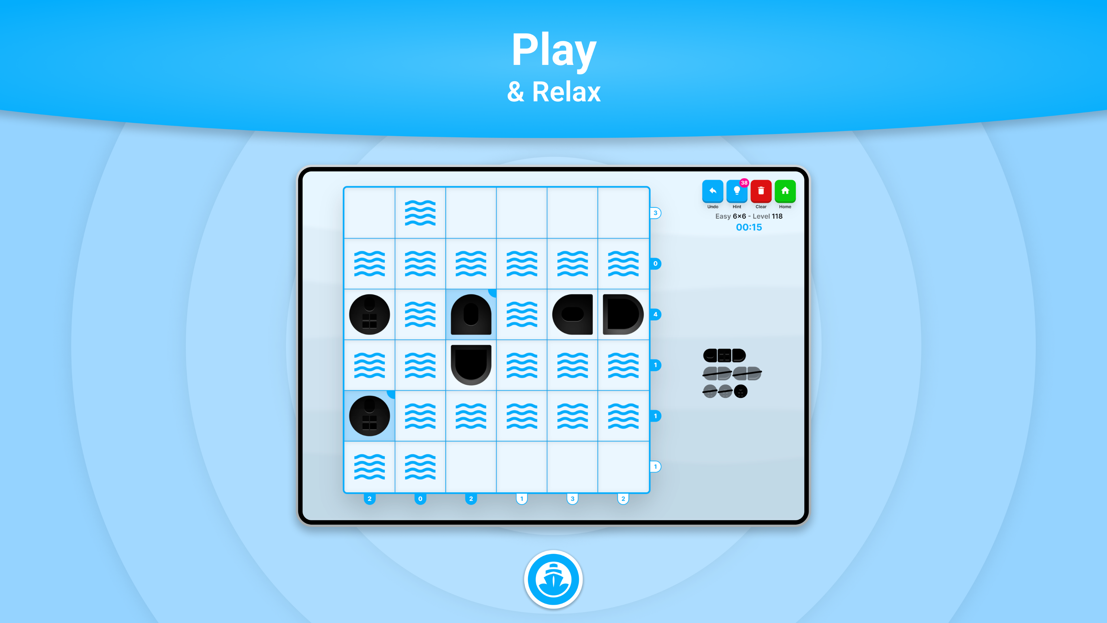 Battle Ships - Sea Puzzles Game Screenshot