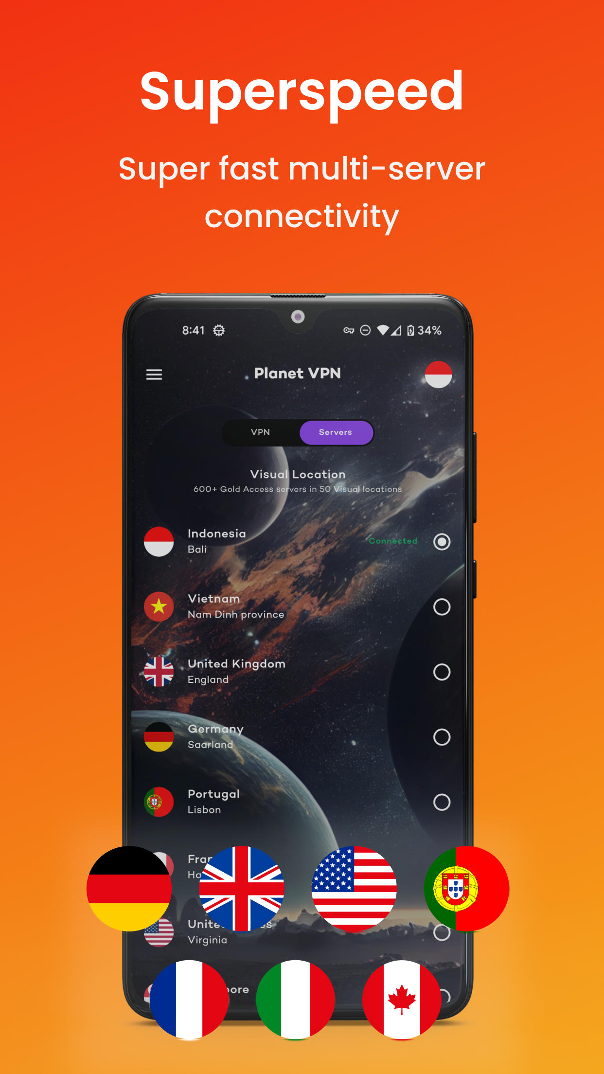 Planet VPN: Universal Connectのキャプチャ