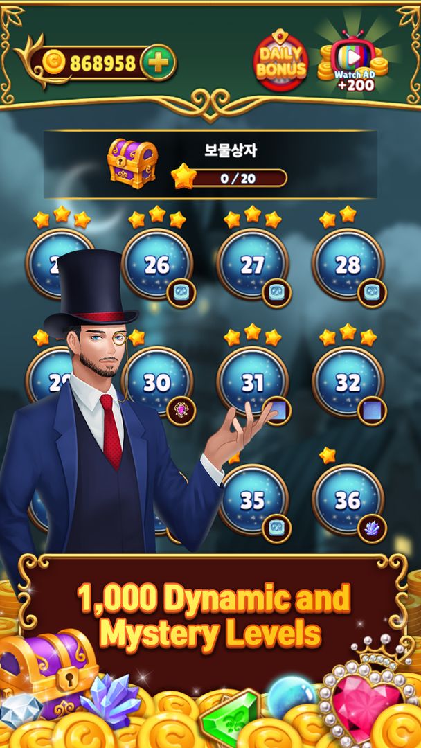 Jewels Mystery: Match 3 Puzzle screenshot game