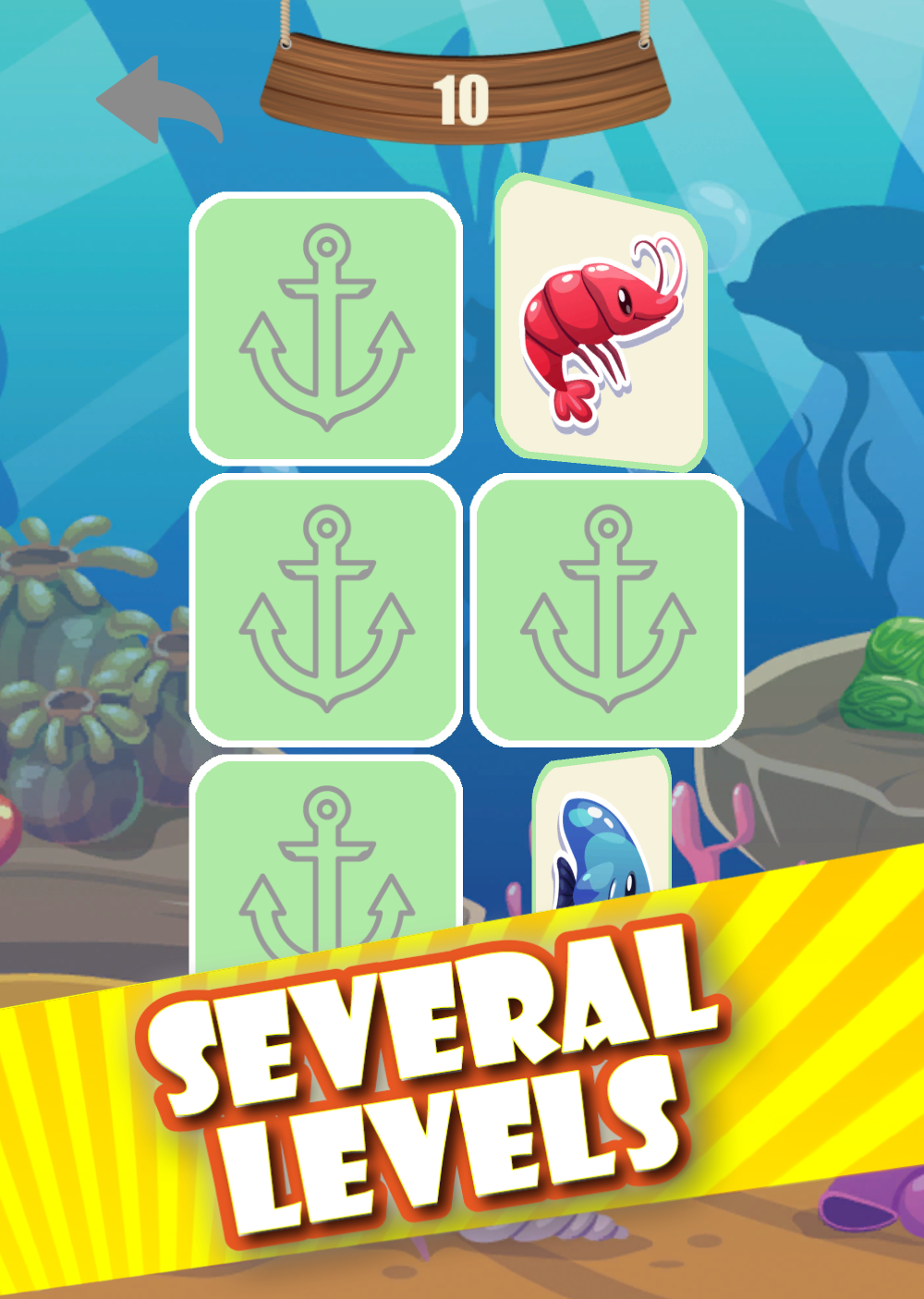 Memory game - Ocean fish Game Screenshot