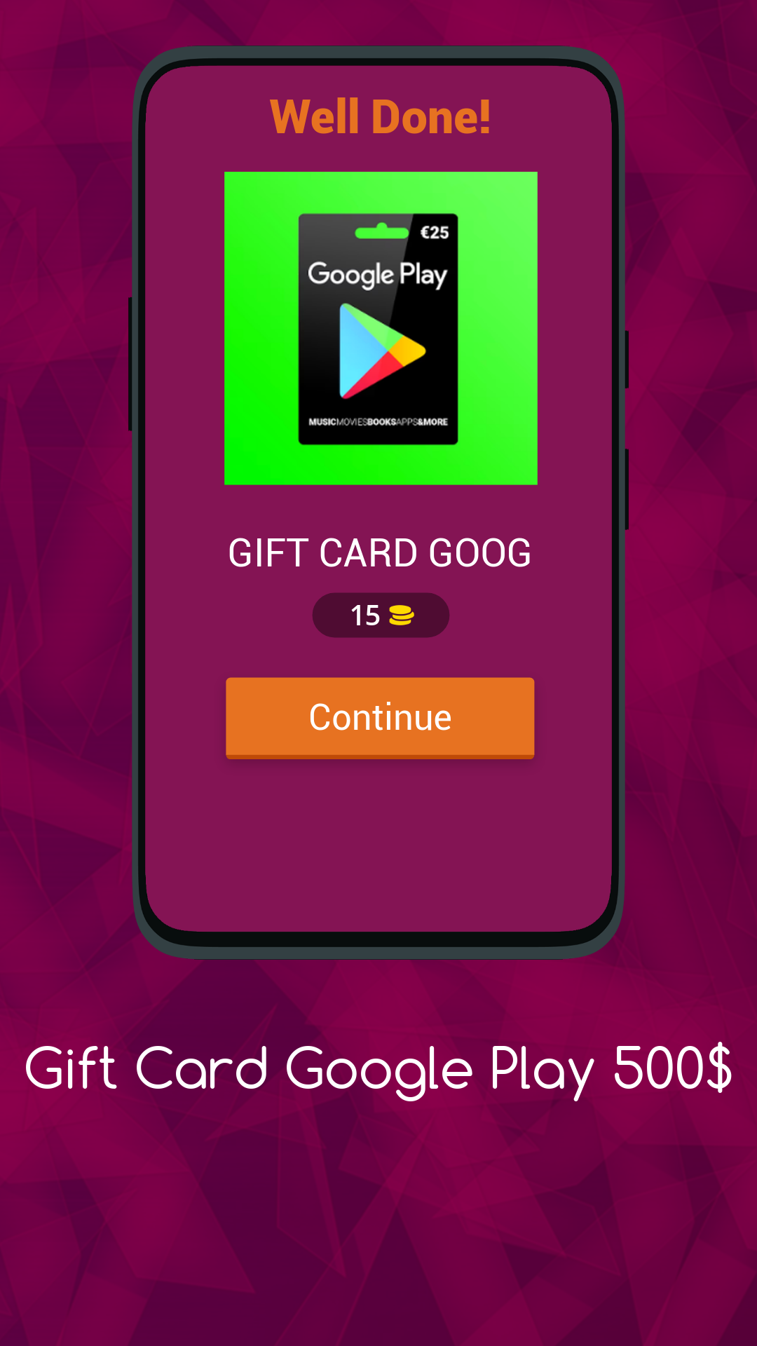 Screenshot of Google Play  dr500 Card Win