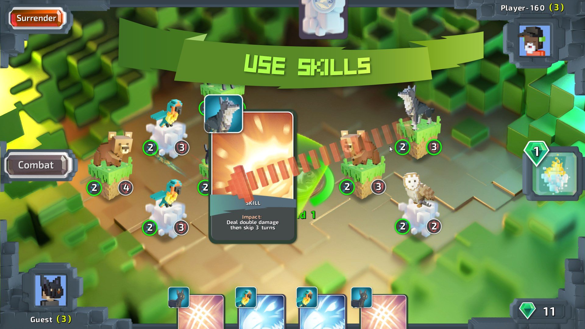 Voxel Serval - Unique Cardgame Game Screenshot