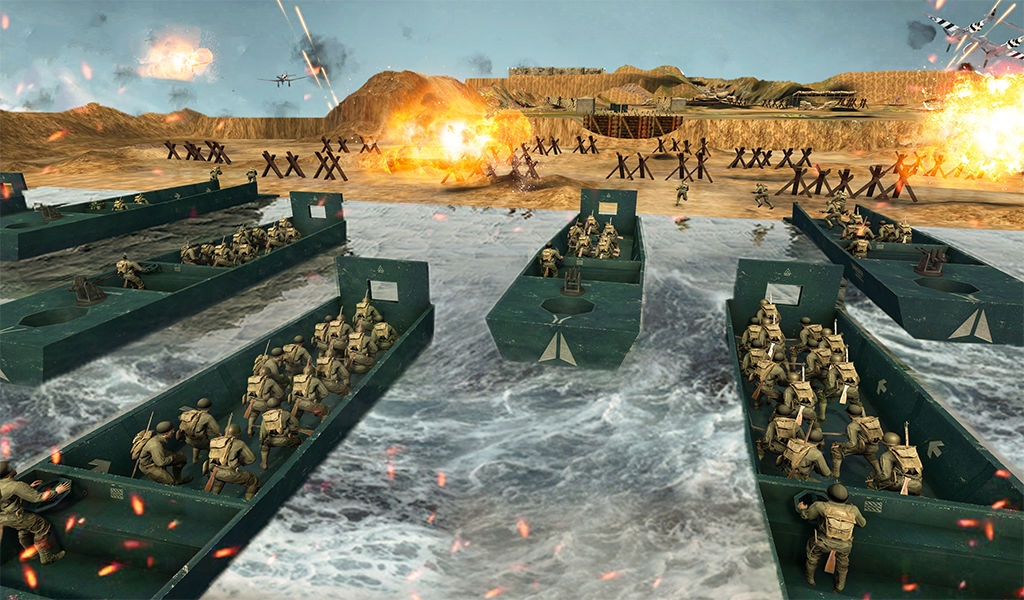 D-Day World War 2 Army Games ภาพหน้าจอเกม