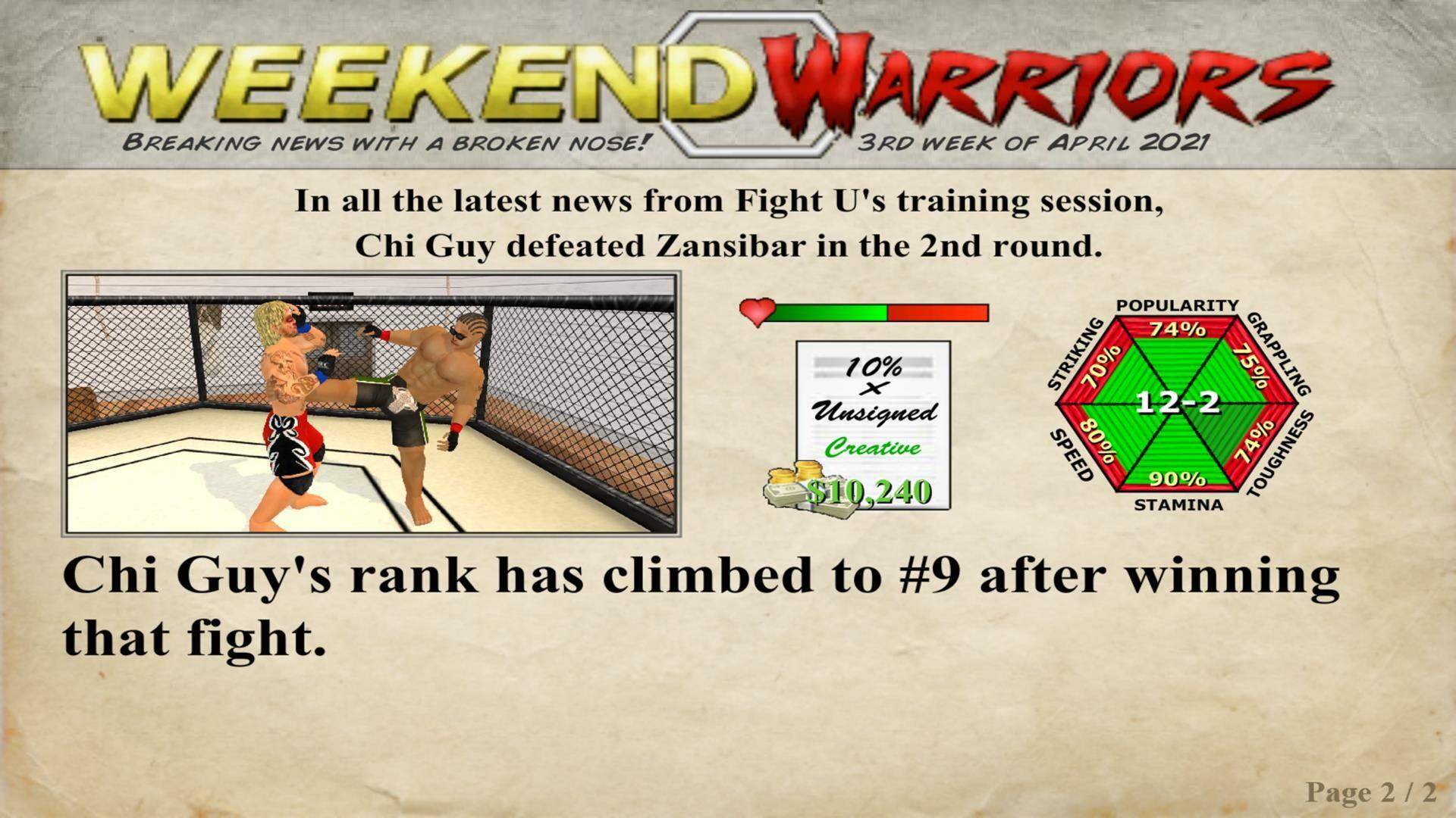 Screenshot of Weekend Warriors MMA
