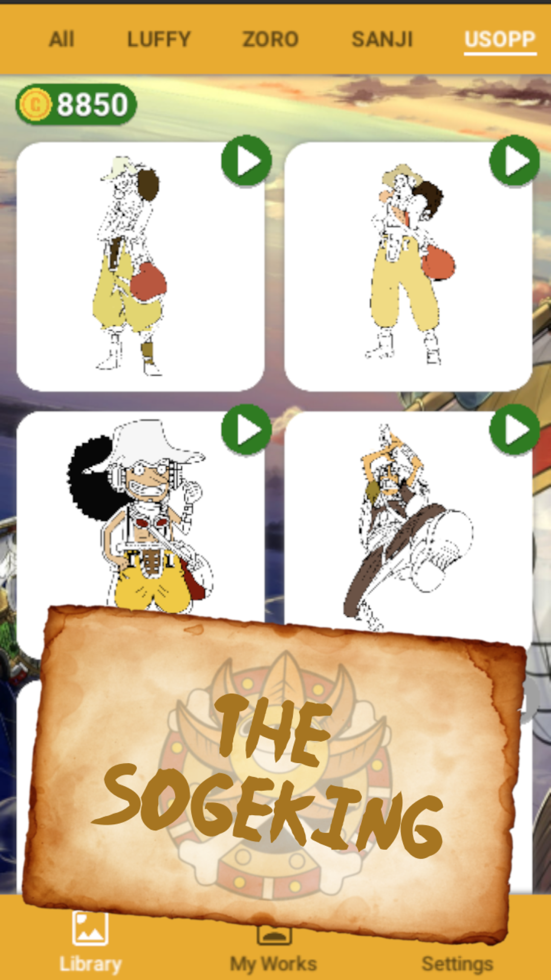 OP Pirates Coloring by Number Game Screenshot