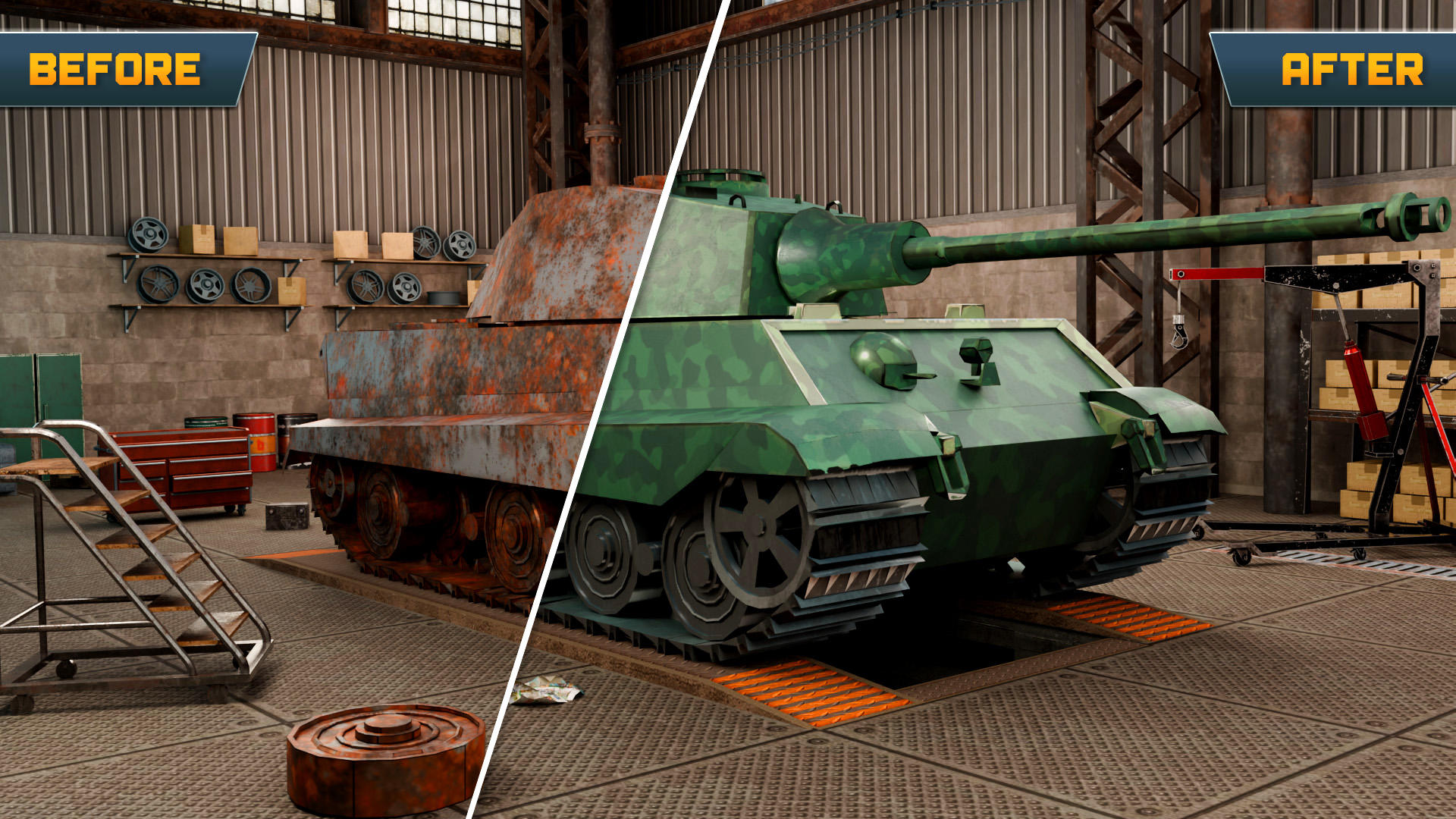 Tank Mechanic Simulator Games Game Screenshot