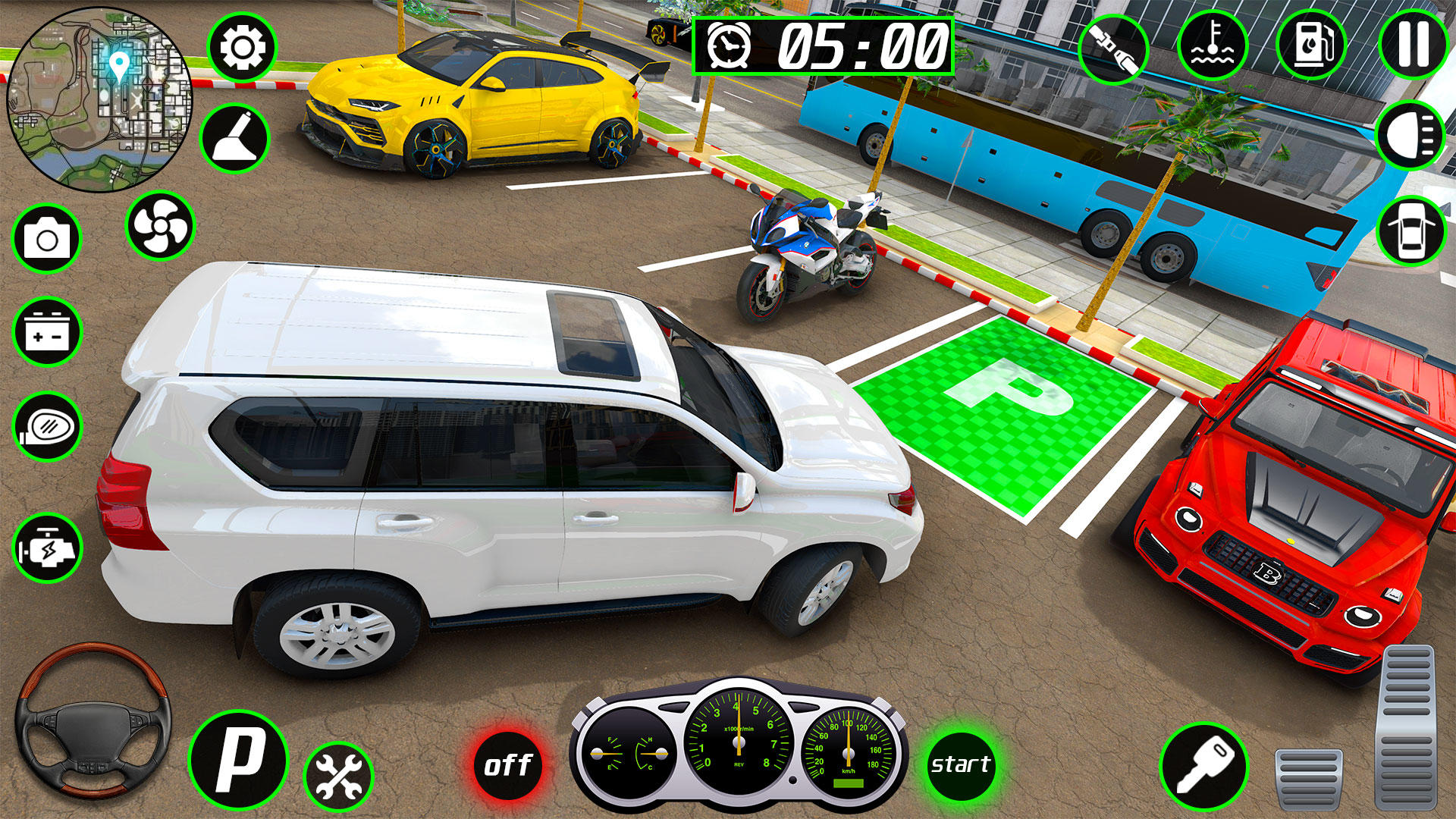 Jogo moderno de estacionamento de carros de corrida versão móvel