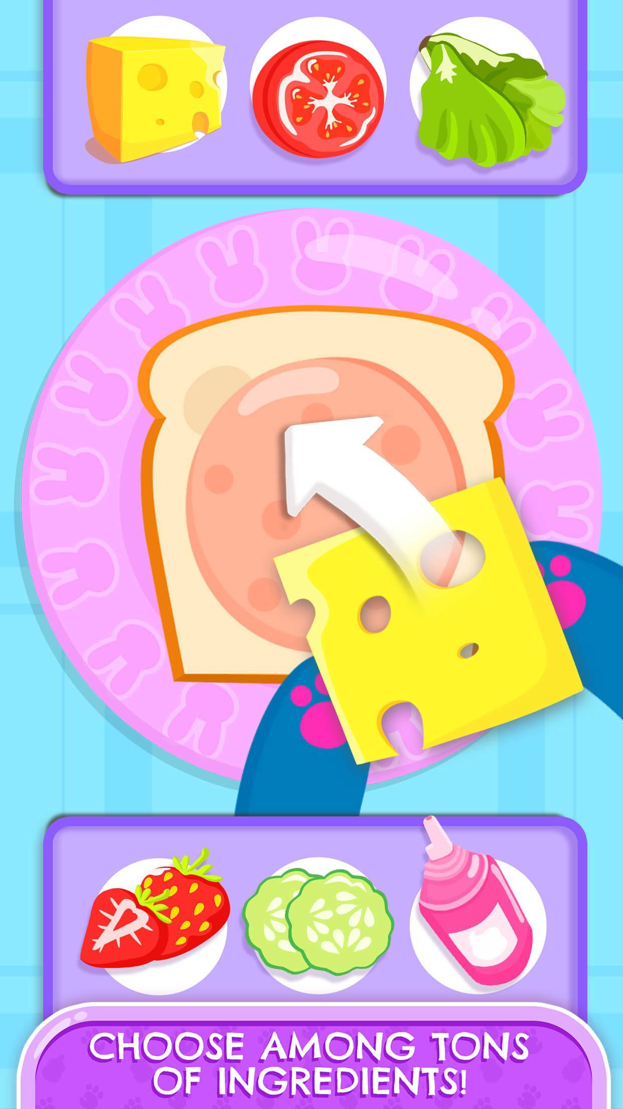 Cute & Tiny Sandwiches - Quick Lunch For Baby Pets Game Screenshot