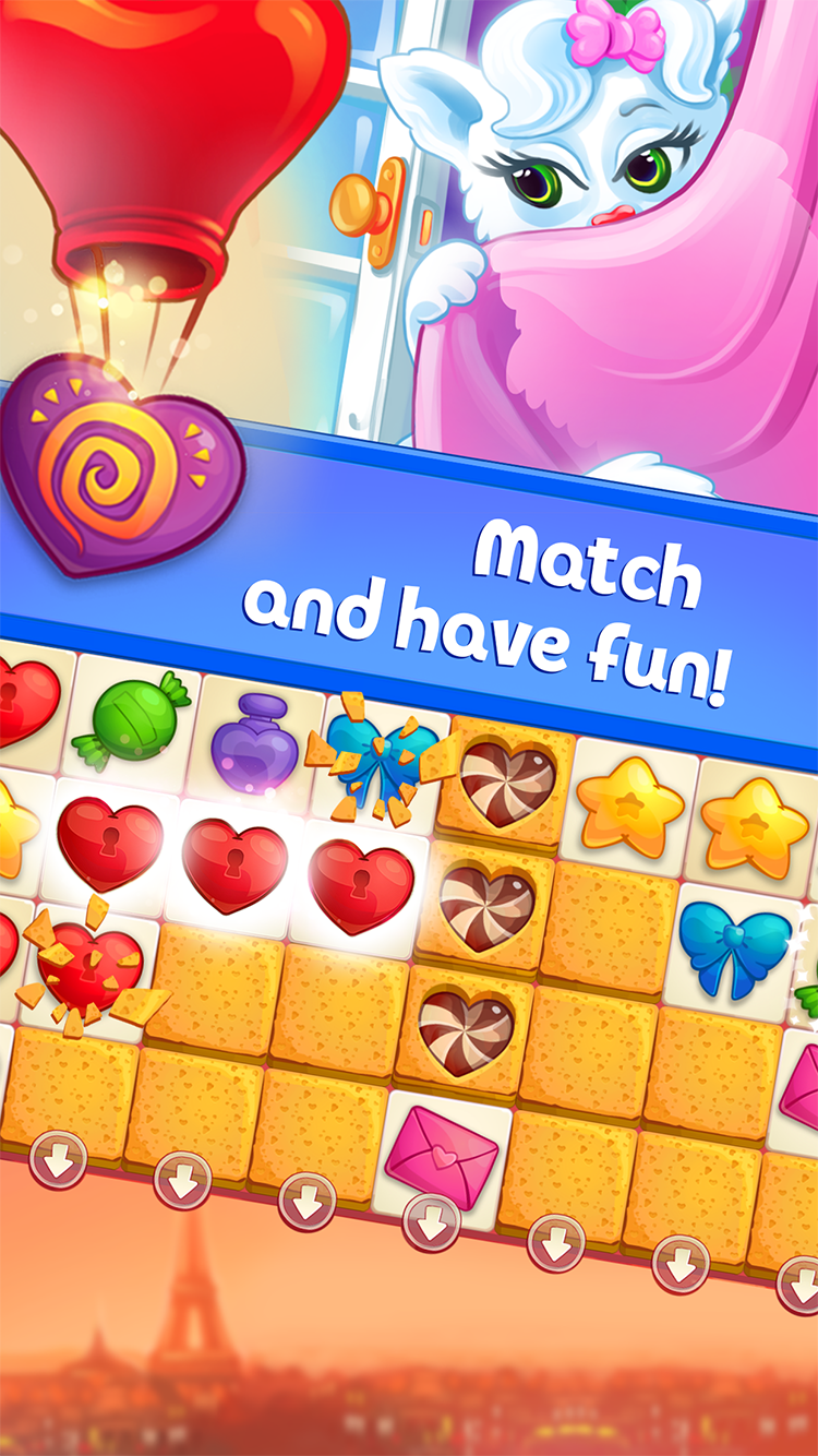 Sweet Hearts - Match 3 게임 스크린샷
