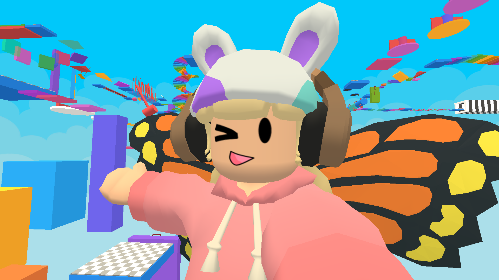 Captura de Tela do Jogo Rainbow for Obby Parkour Run