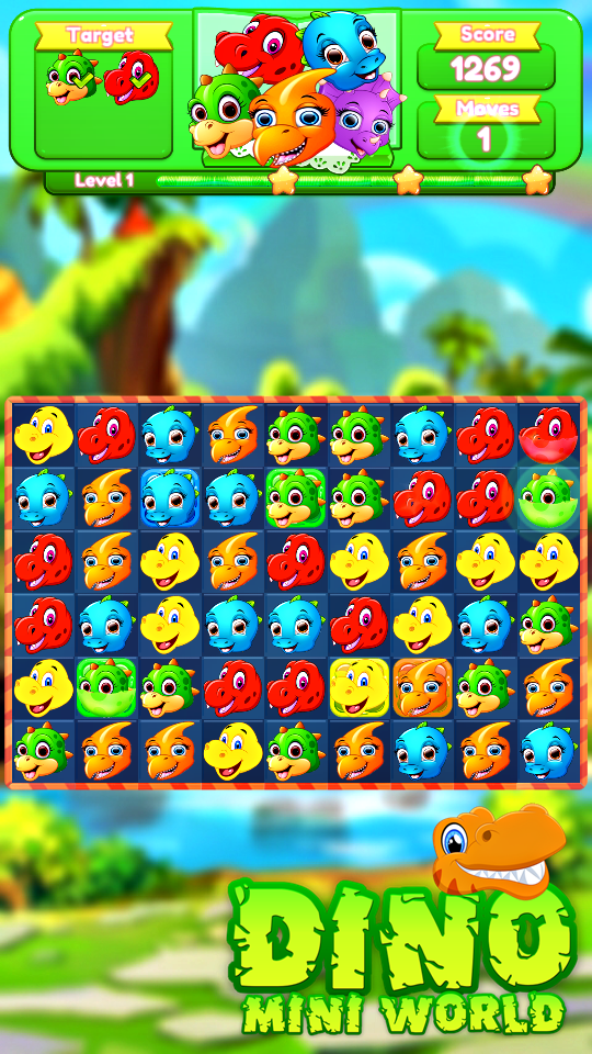 Screenshot of Dino Match3 Surprise World