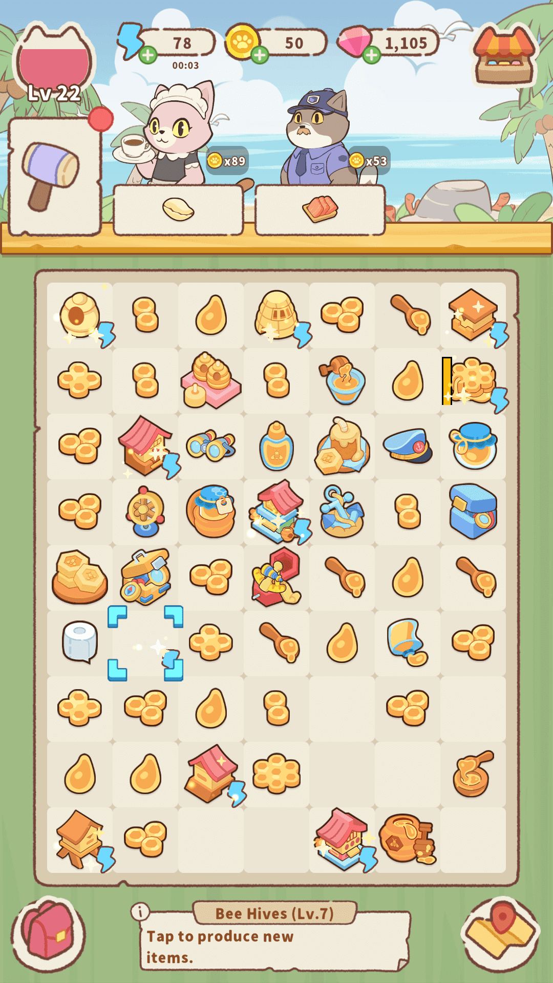 Merge Cat Town : Island Build Game Screenshot