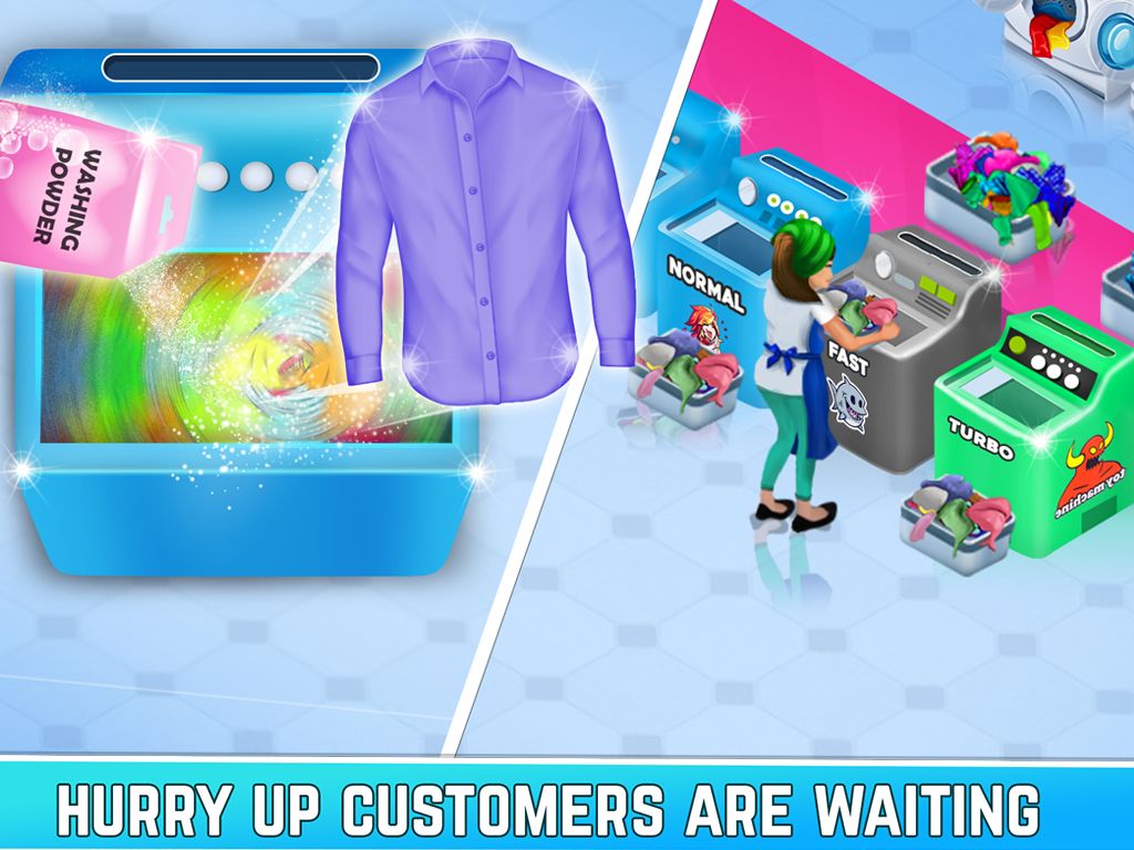 Laundry Shop Washing Games Sim screenshot game