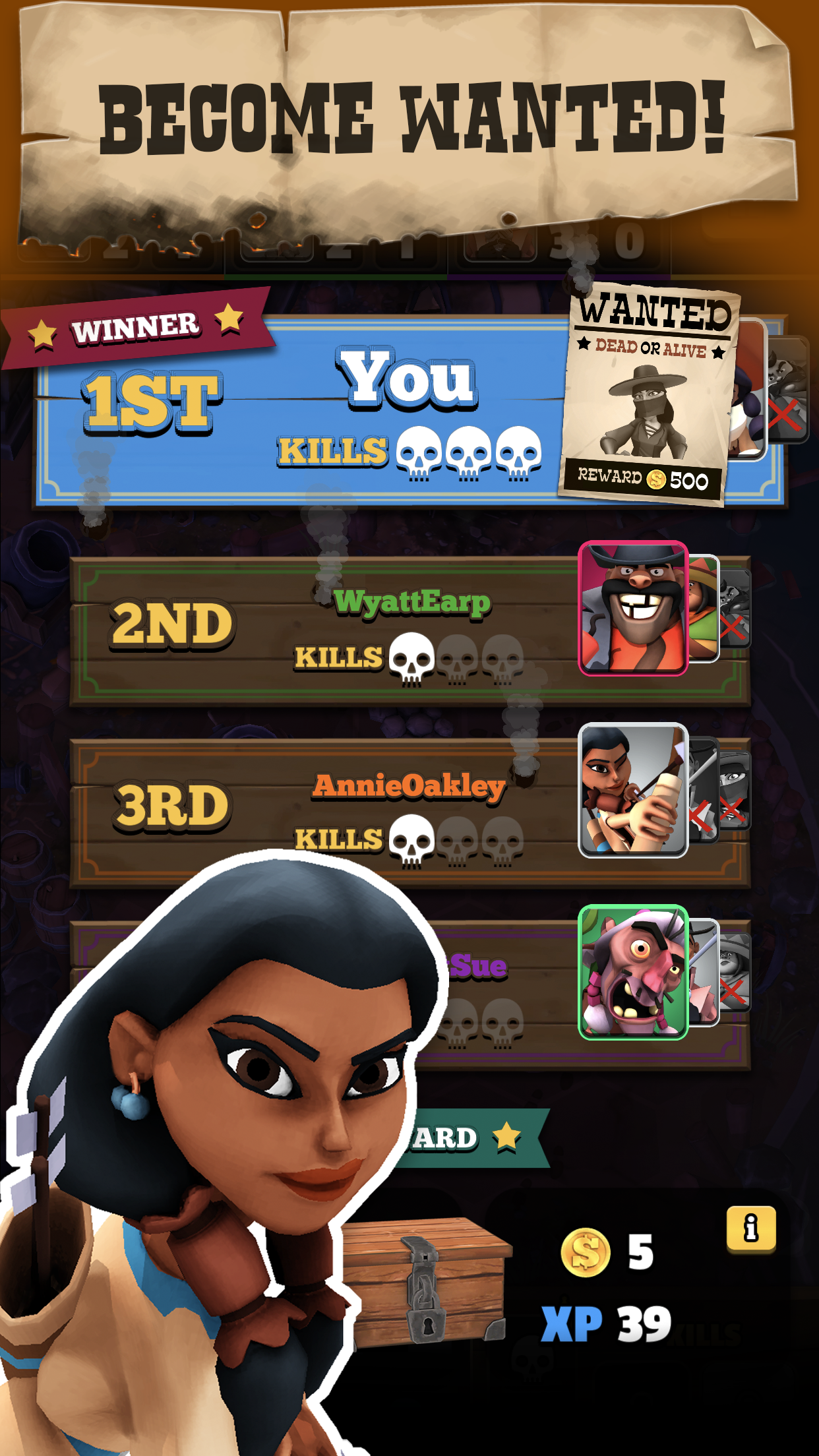 Pocket Cowboys: Wild West Standoff Game Screenshot