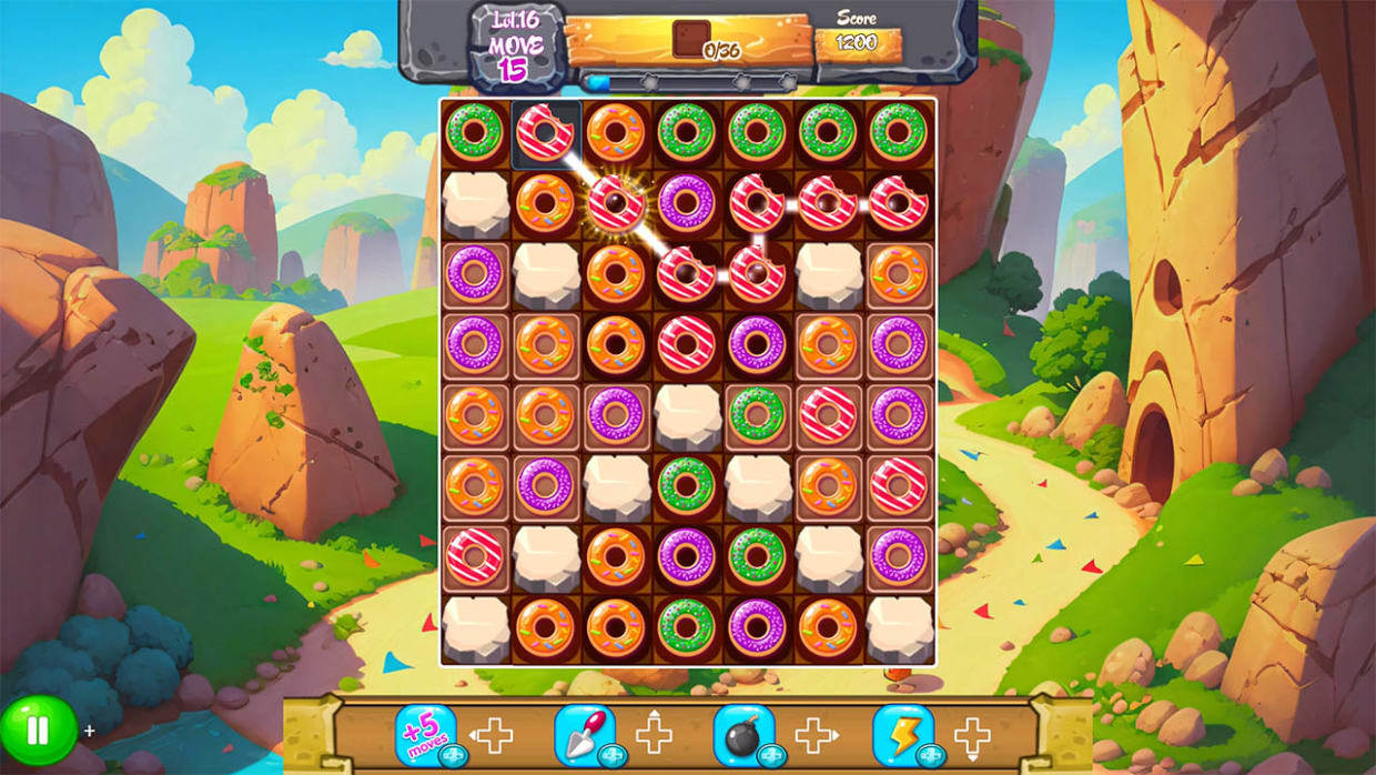 Cuplikan Layar Game Magic Donut Adventure: Line Match 3 Puzzle