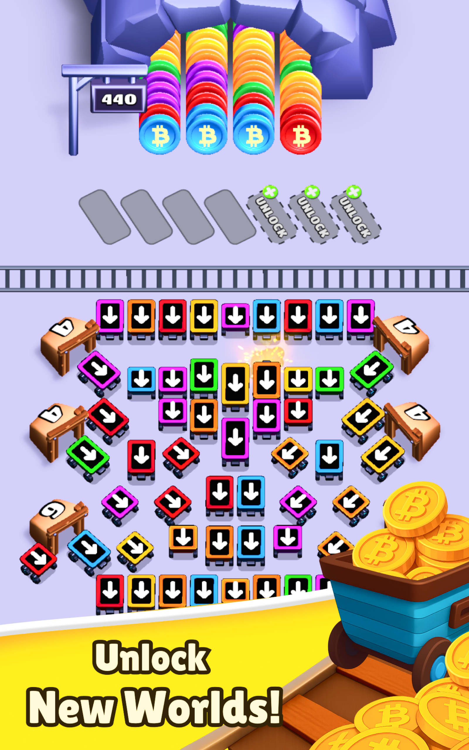 Bitcoin Sort Frenzy Game Screenshot