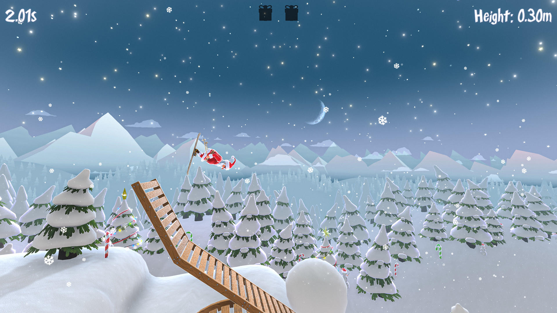 Santa's Slippery Slope (Ski Stunts) Game Screenshot