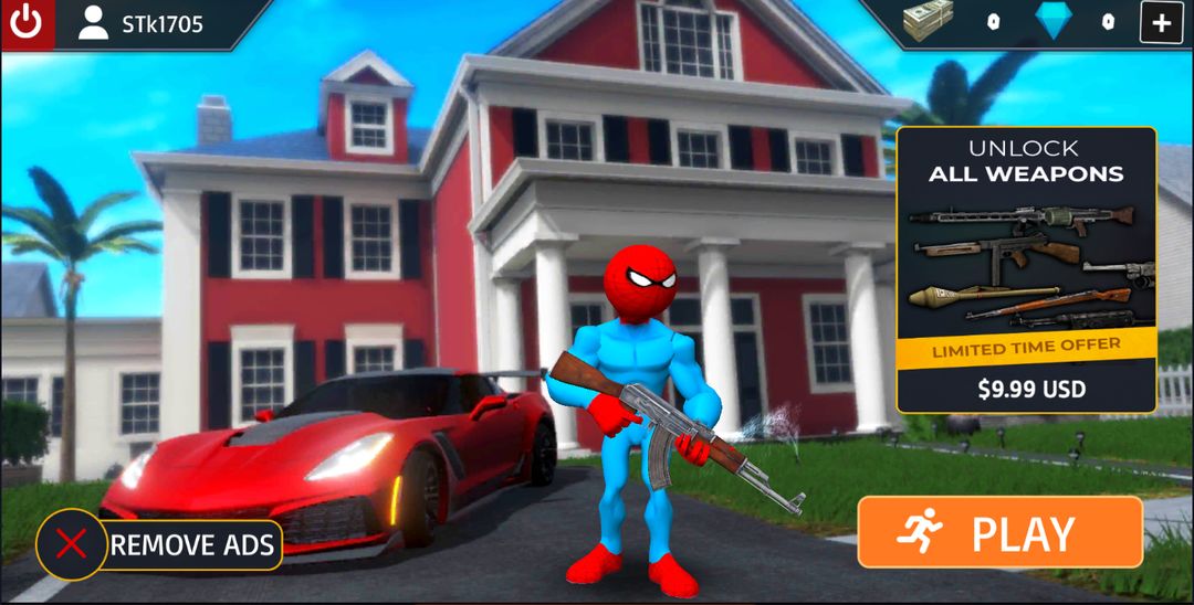 Spider Stickman Rope Hero Open World City Gangster ภาพหน้าจอเกม