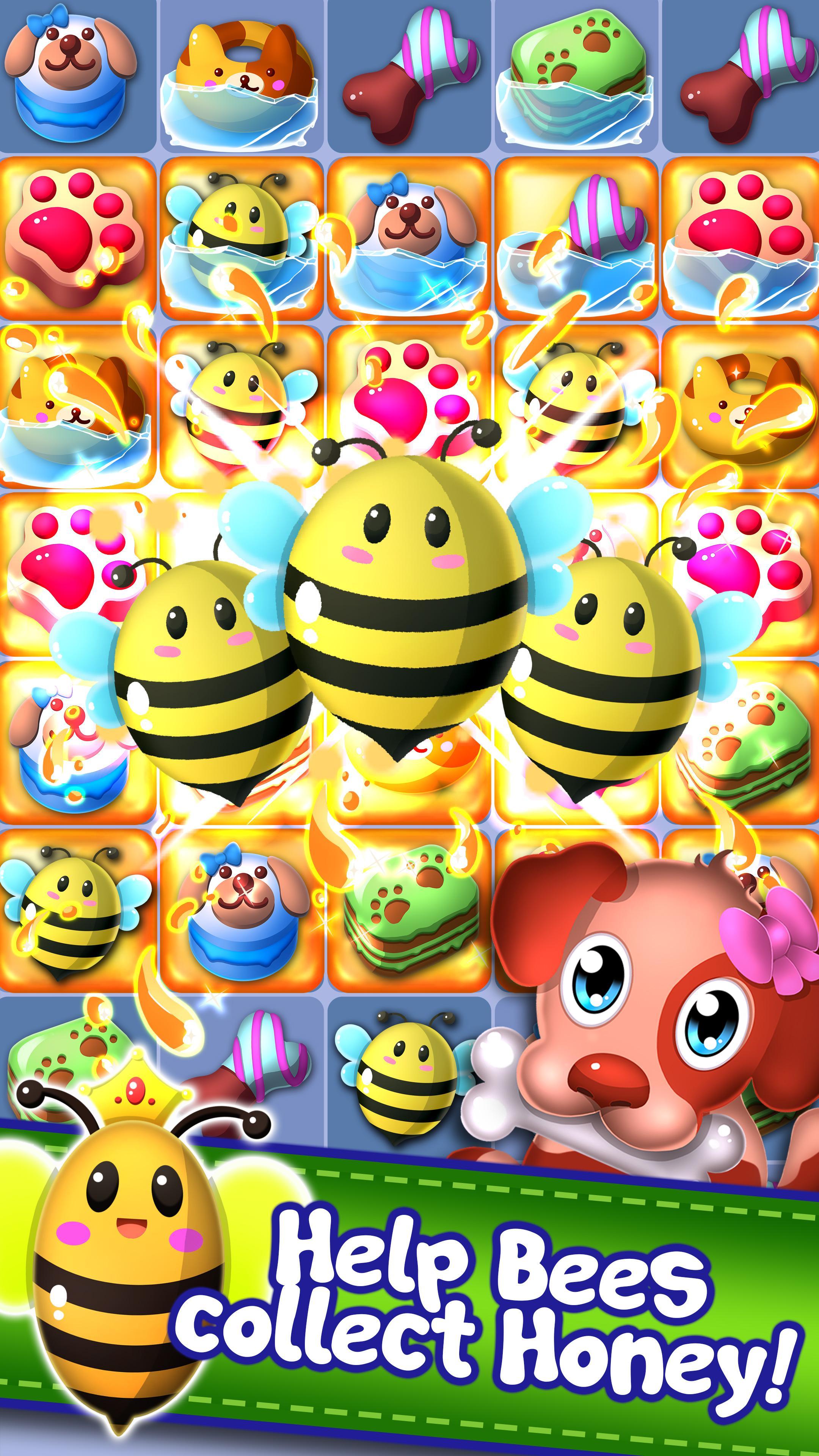 Hungry Pet Mania - Match 3 Gems Game 게임 스크린샷