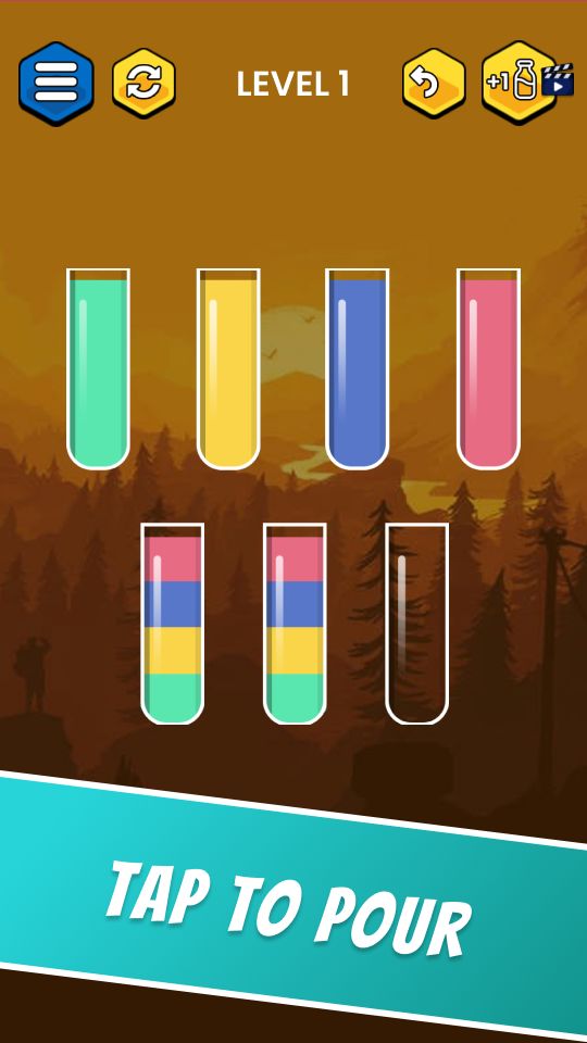 물 정렬 퍼즐 : 색상 정렬 퍼즐 및 액체 정렬 게임 스크린 샷