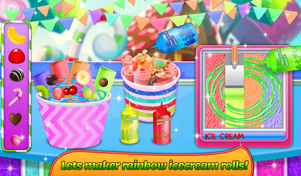 Ice Cream Rolls Maker- Rainbow Sandwich Food Stall Game Screenshot