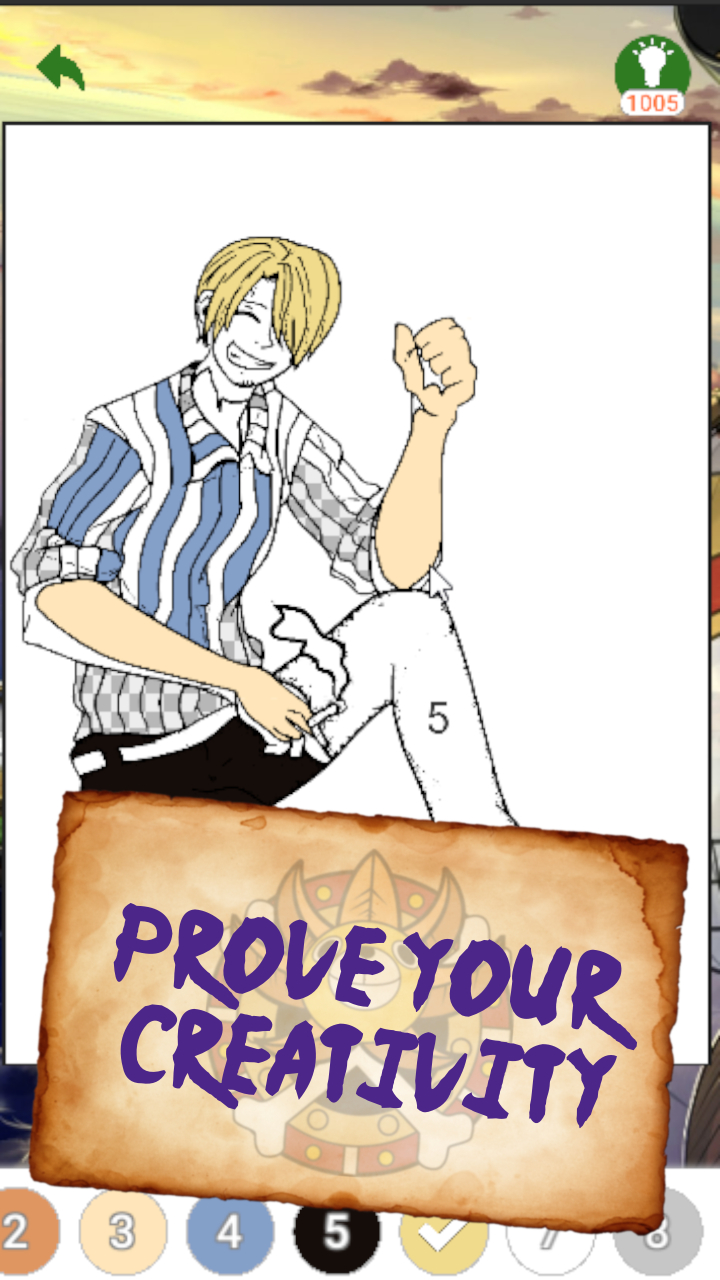 OP Pirates Coloring by Number Game Screenshot