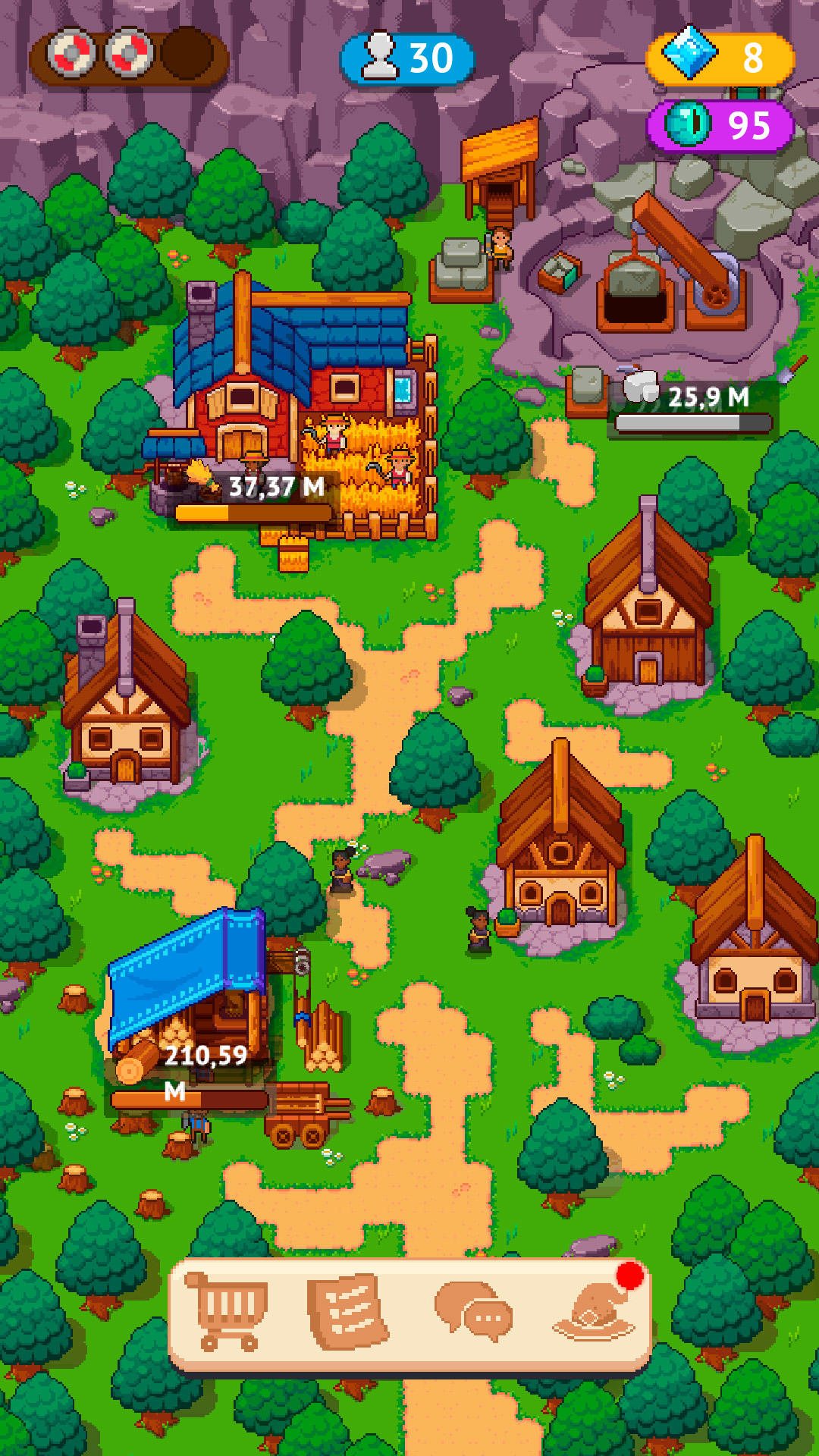 Idle Town Master - Pixel Game Game Screenshot