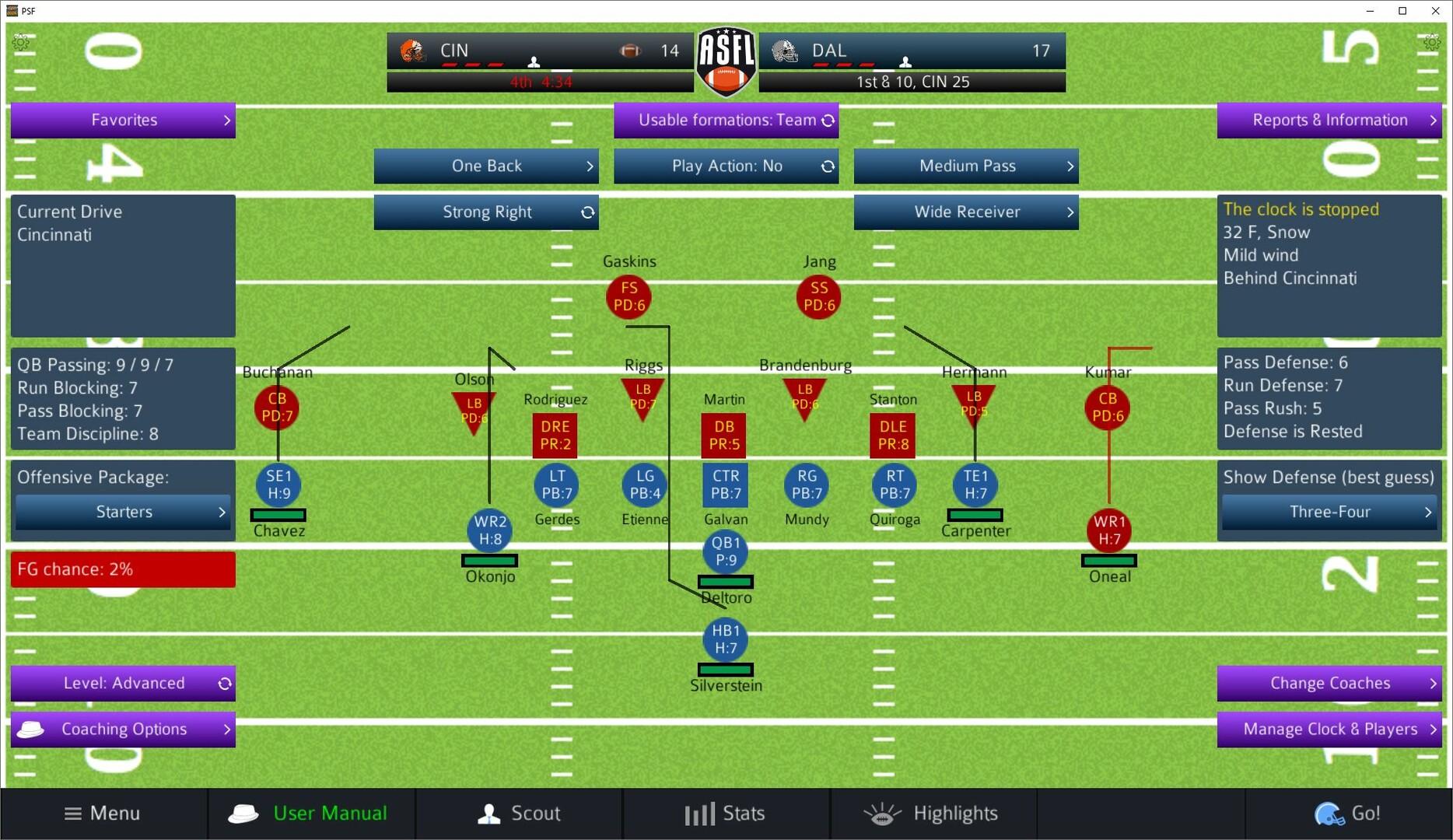 Pro Strategy Football 2025 Game Screenshot