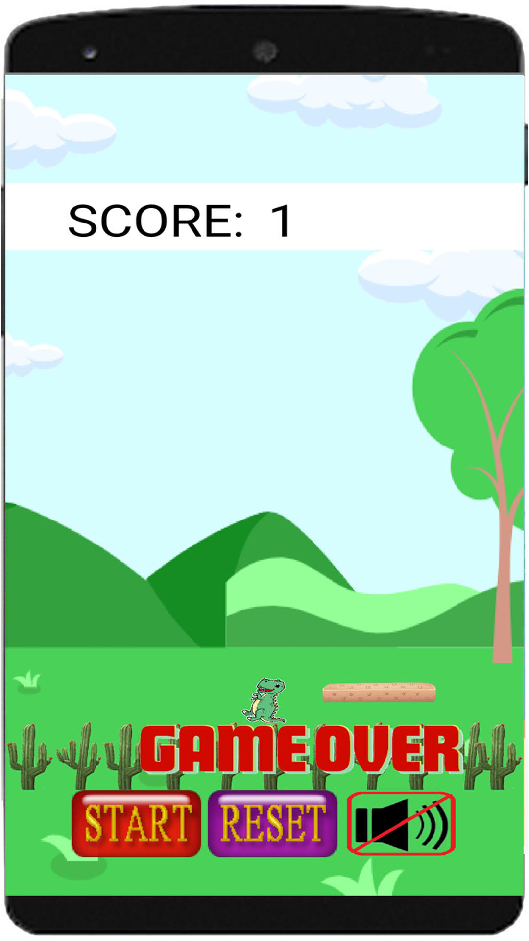 dino pong Game Screenshot