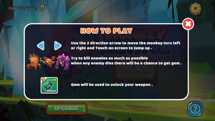 Monkey Survivor Game Game Screenshot