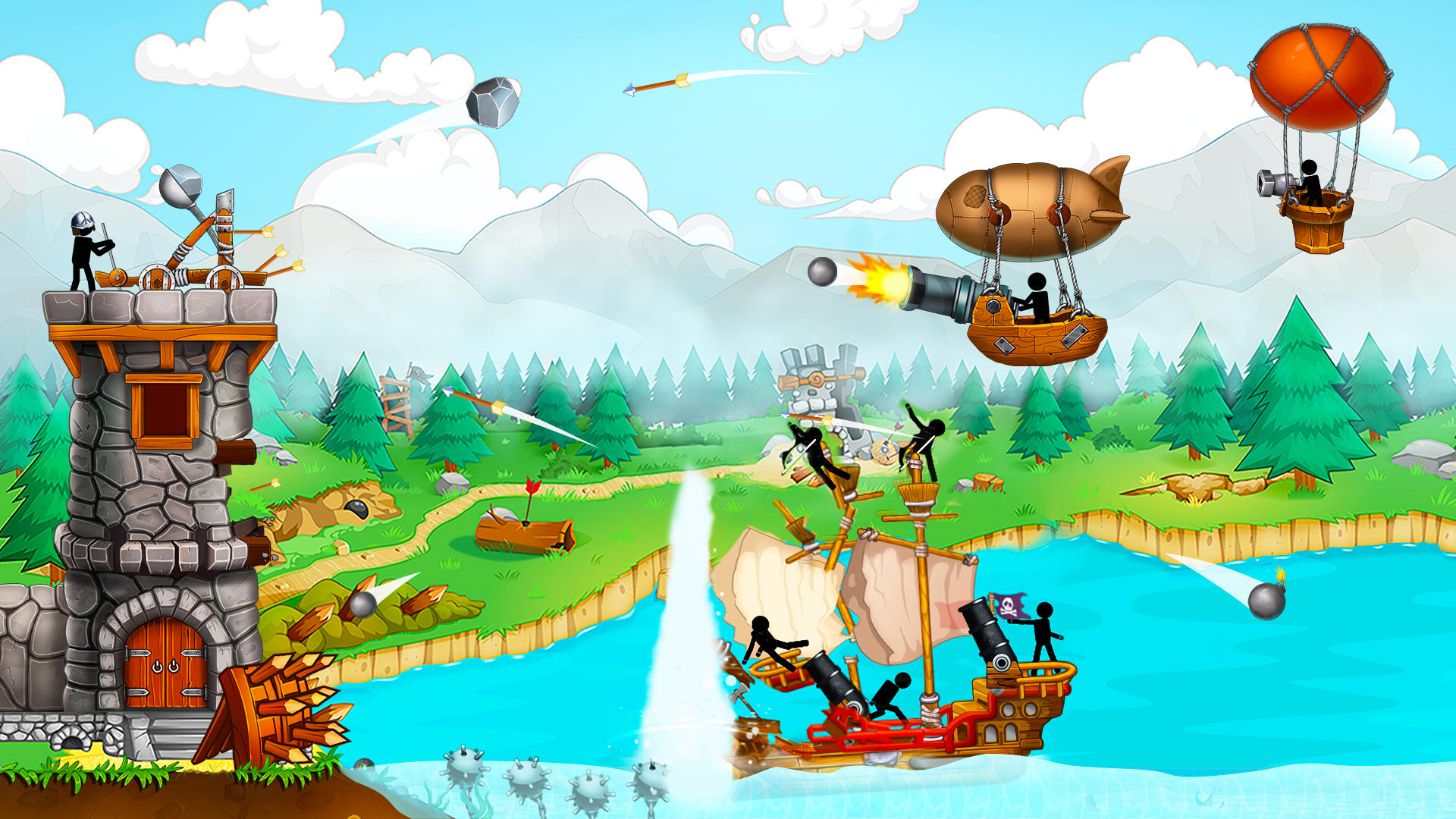 Screenshot of The Catapult: Stickman Pirates