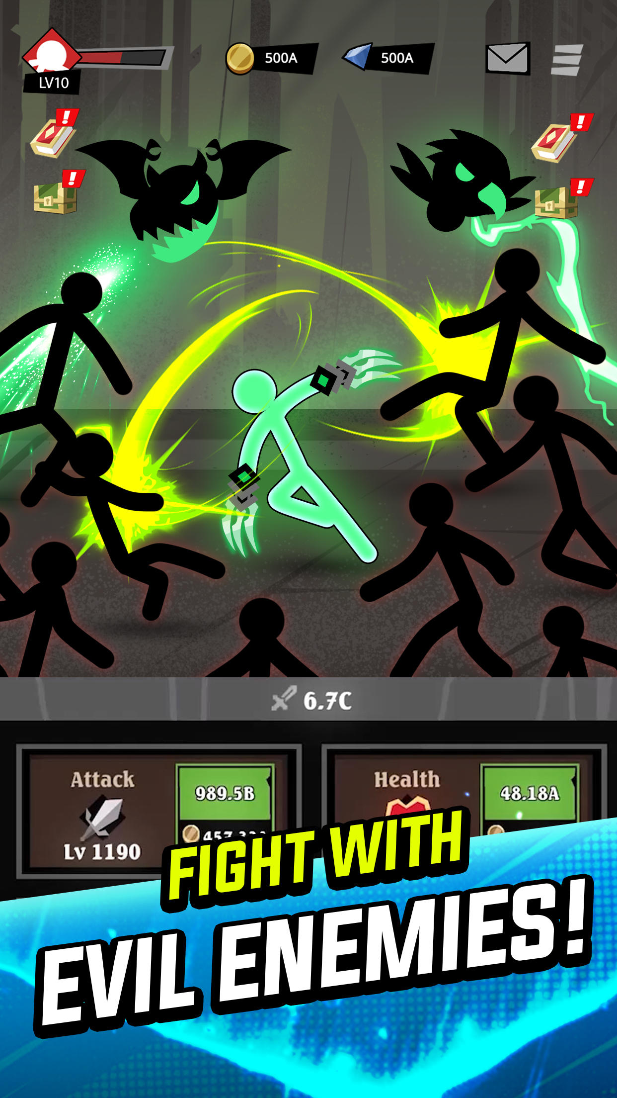 Stickman vs Monster: Idle RPG 게임 스크린샷