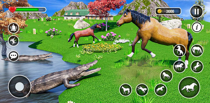 Simulador de família de cavalo selvagem - jogo de sobrevivência de animais  selvagens de cavalo Virtual animal::Appstore for Android