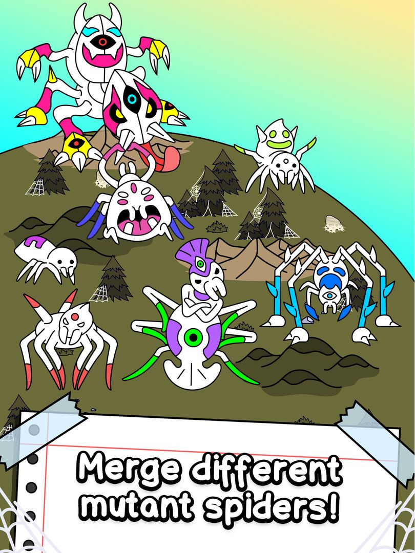 Spider Evolution - Merge & Create Mutant Bugs 게임 스크린 샷