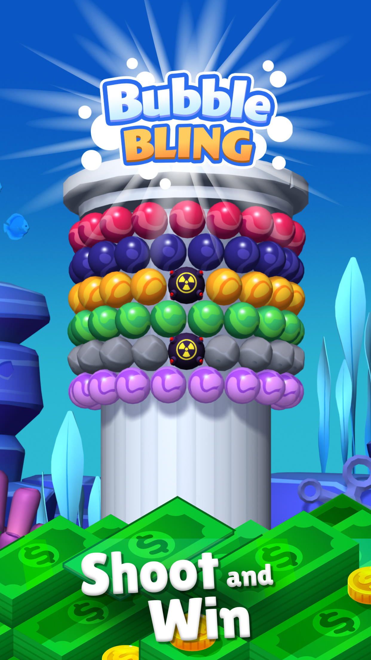 Bubble Bling: Win Real Money Game Screenshot