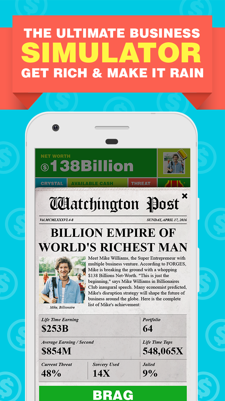 Captura de Tela do Jogo Billionaire Capitalist Tycoon