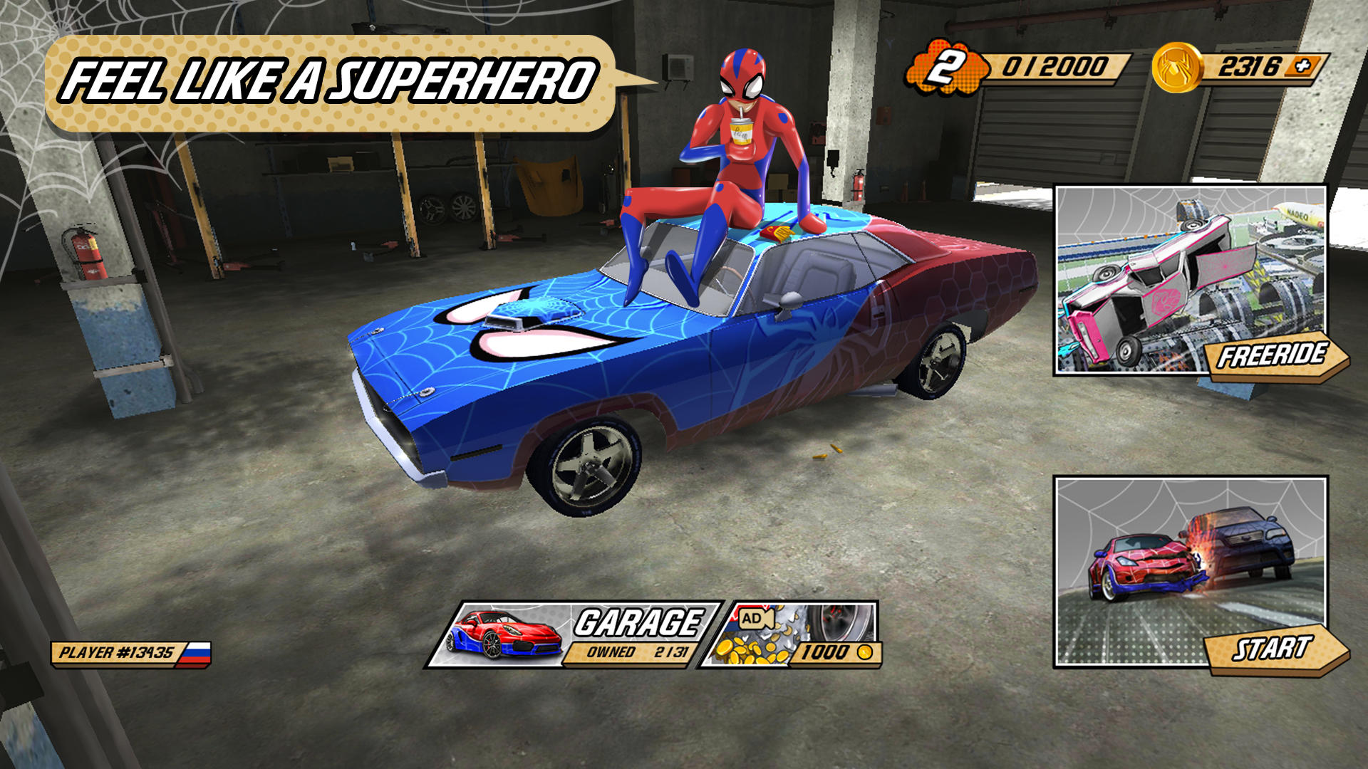 Spider Car Crash Game Screenshot