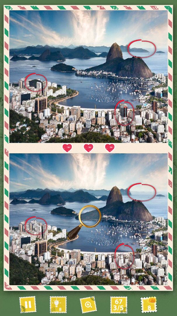 틀린그림찾기 숨은그림찾기 브라질 (1600레벨) 게임 스크린 샷