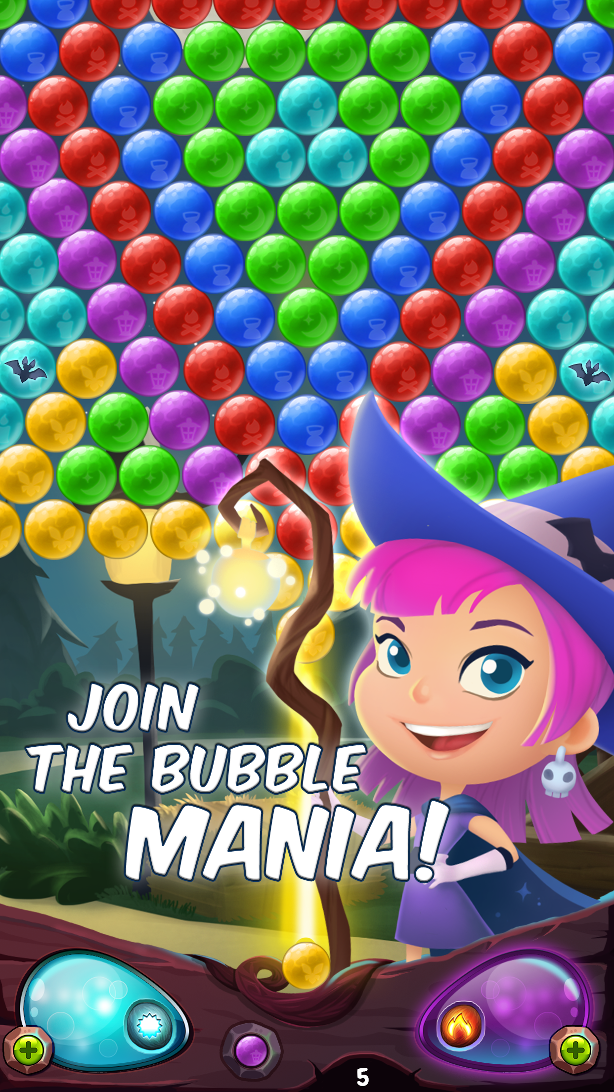 Bubble Shooter Night Game Screenshot