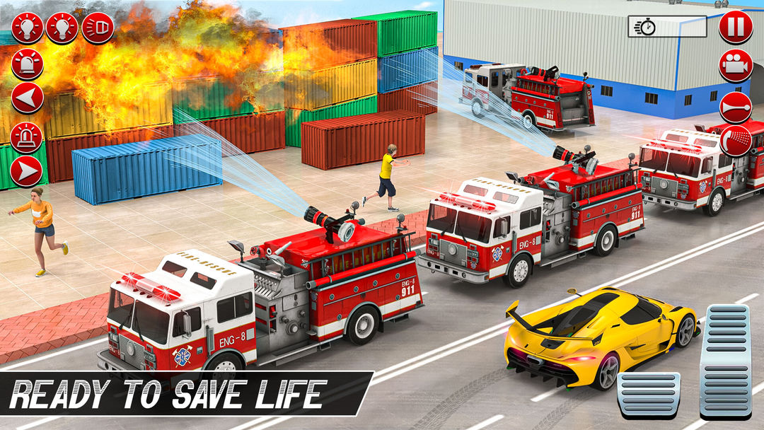 Firetruck sam Rescue Simulator 게임 스크린 샷