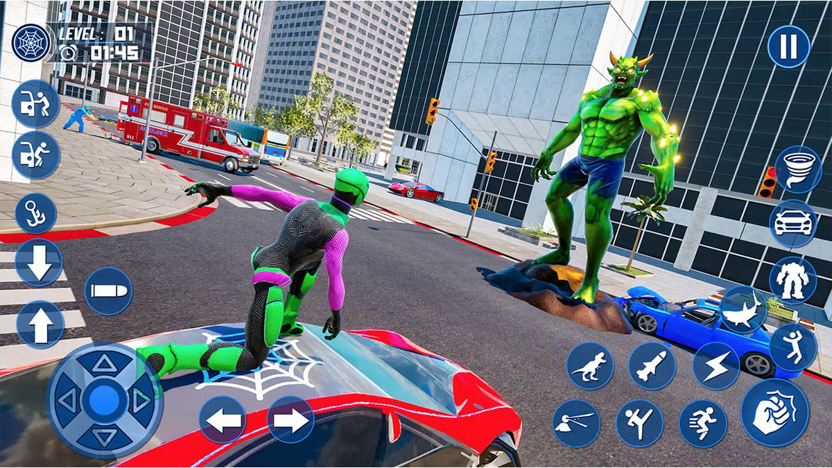 Screenshot of Spider Games: Rope Hero Game