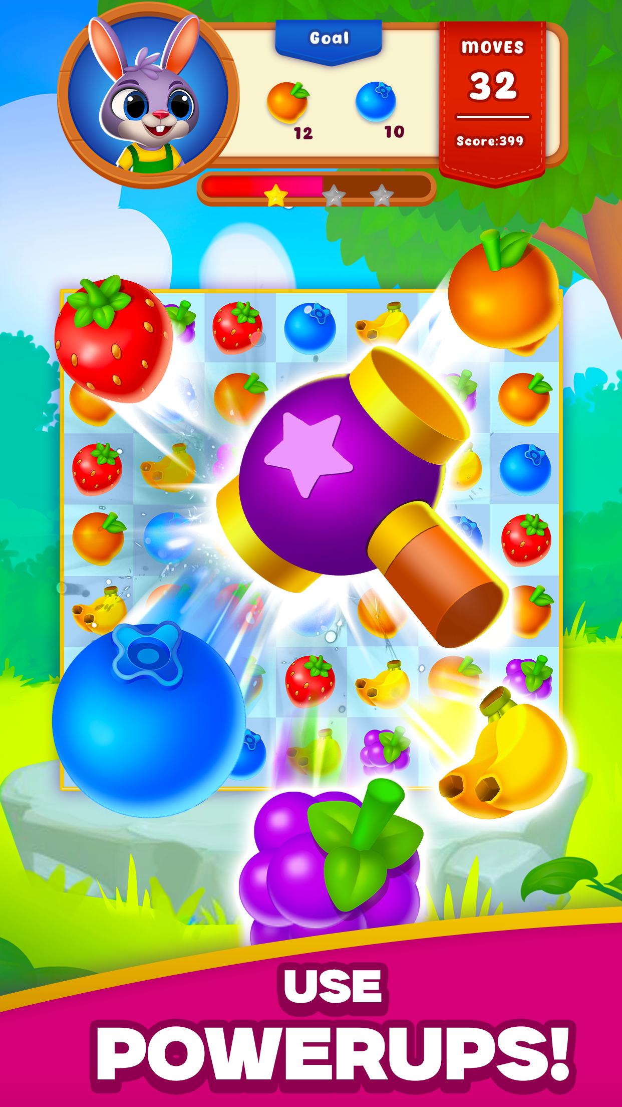 Bunny's Farm: Zen Match Master Game Screenshot