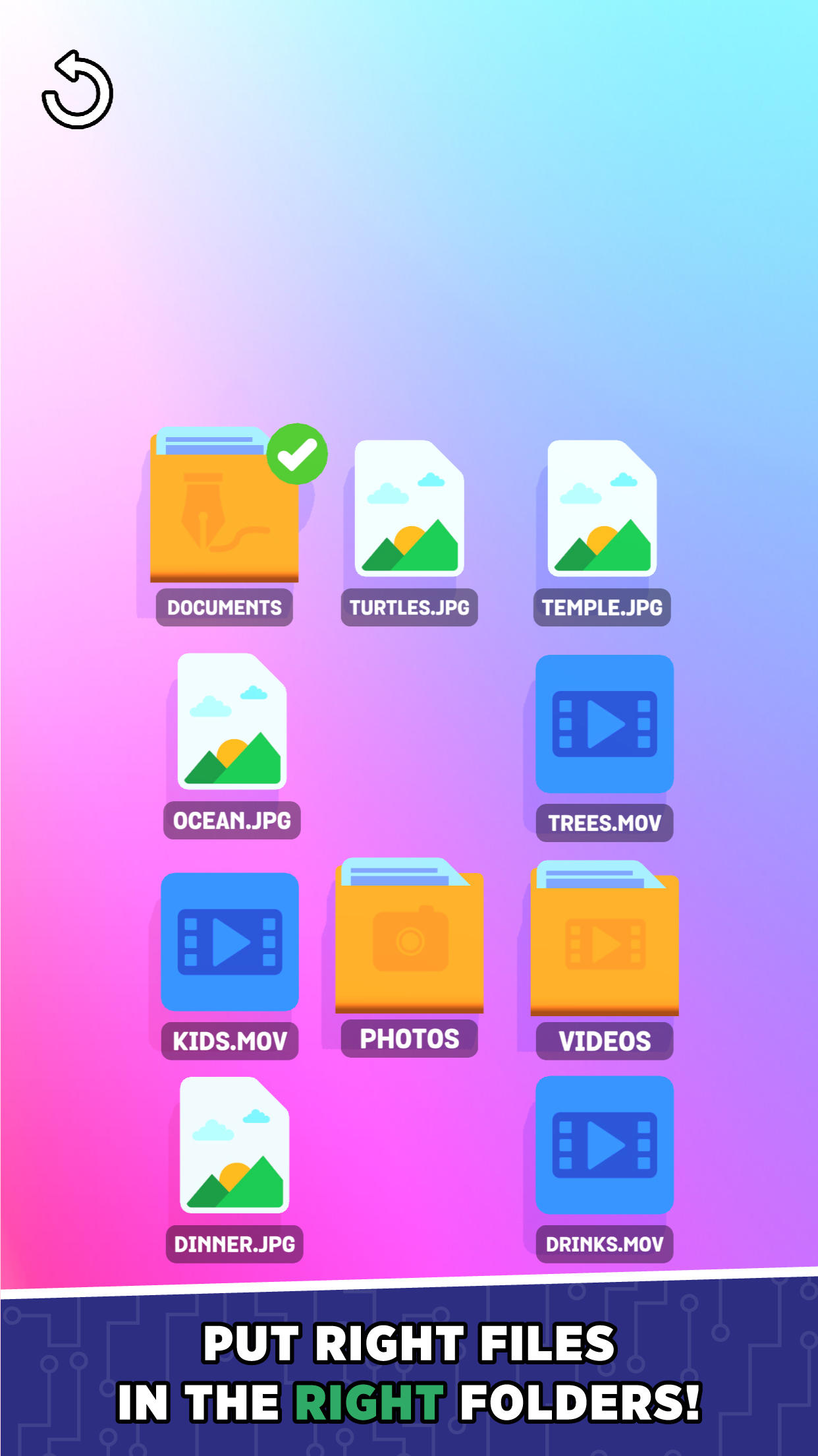 Desktop Sort Game Screenshot