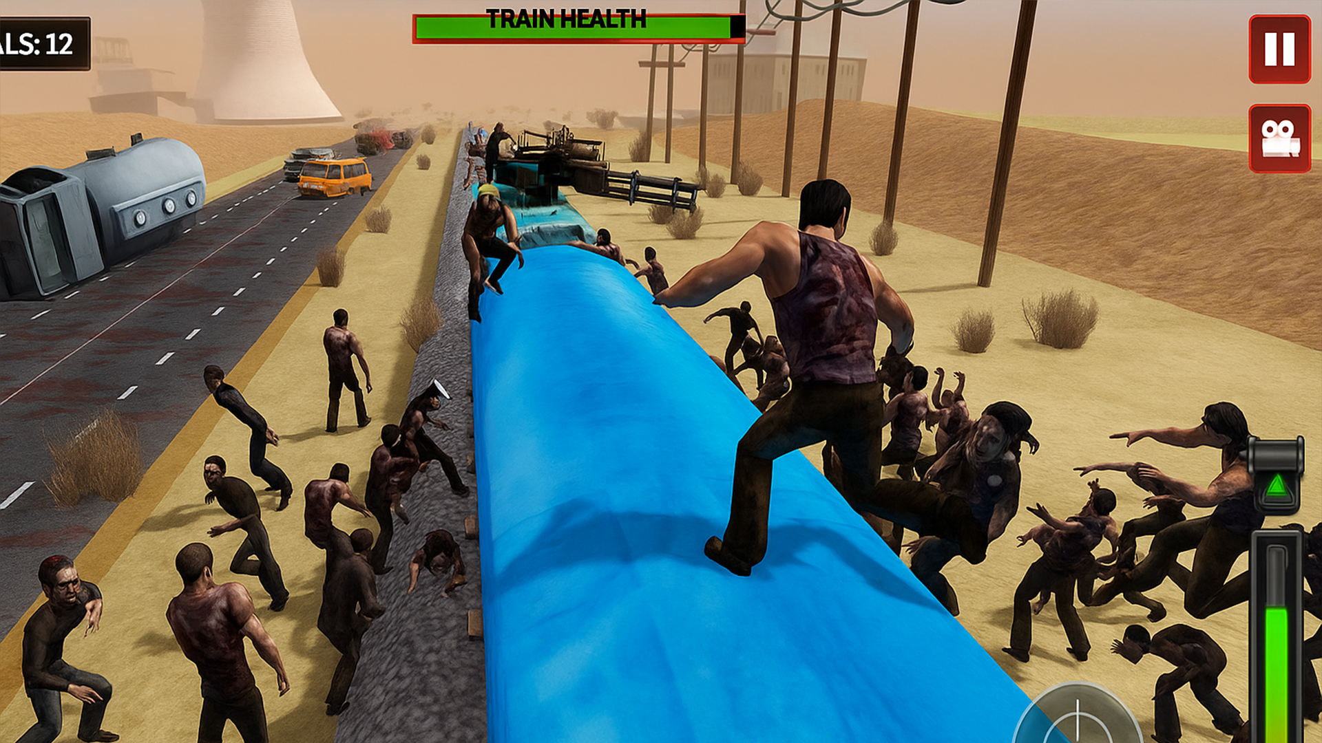 Train shooting - Zombie War Game Screenshot
