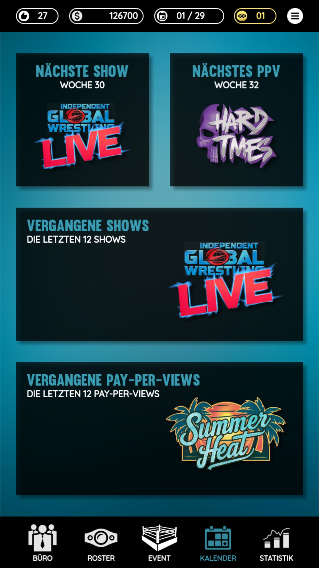 Wrestling Manager Mobile Game Screenshot