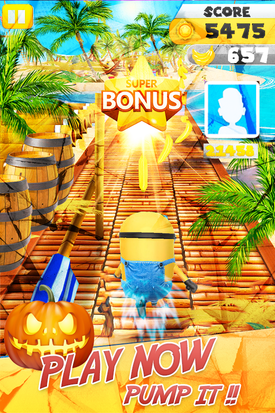 banana super minion:despicable rush 3D game Game Screenshot