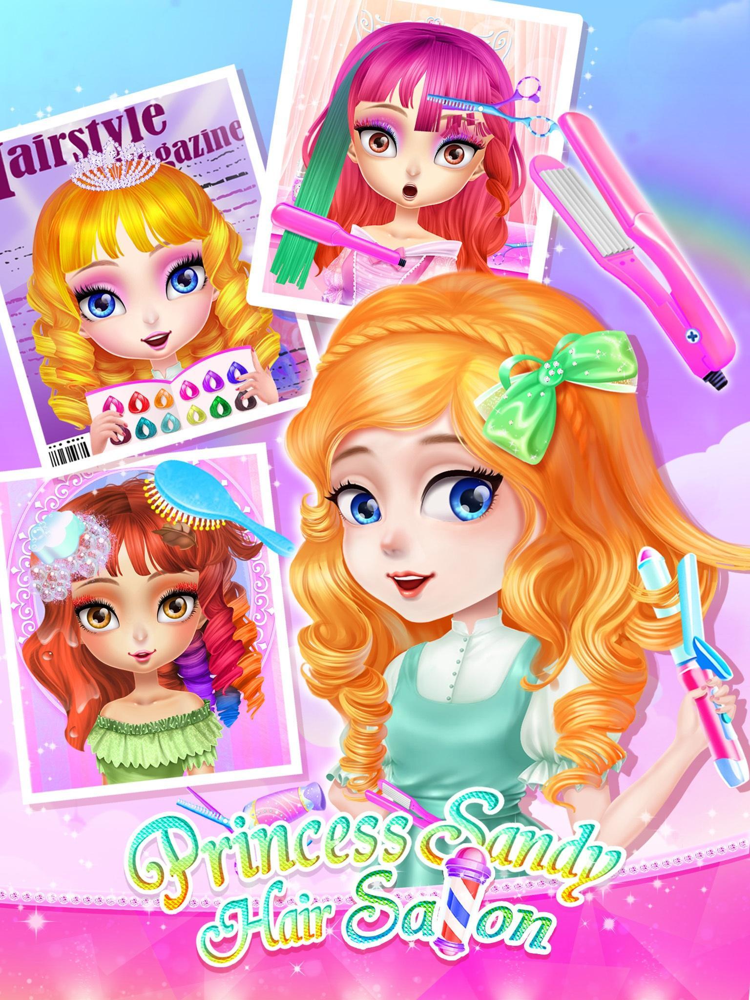 Princess Sandy-Hair Salon Game Screenshot