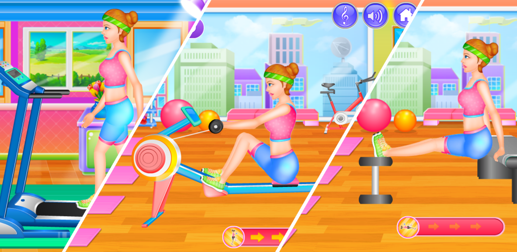 Banner of Fit Girl - Workout at Dress Up 