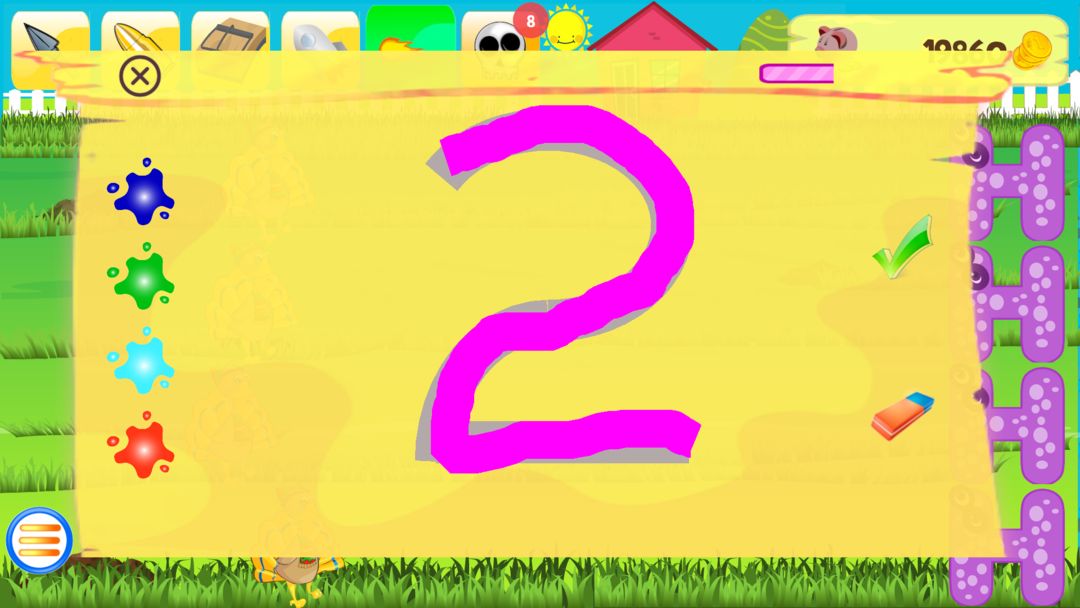 Screenshot of Letters tracing game